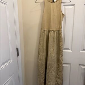 Beige Sleeveless Maxi Dress